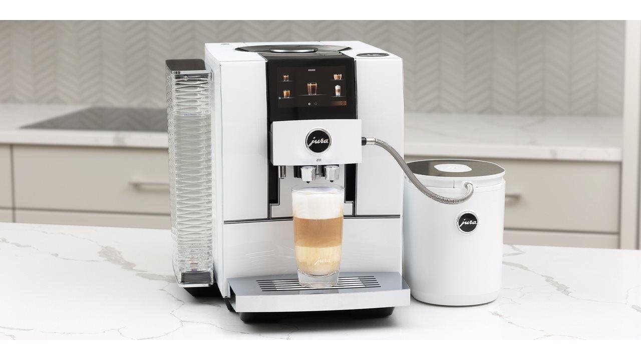 JURA's fully automatic coffee machine on the counter in the kitchen.