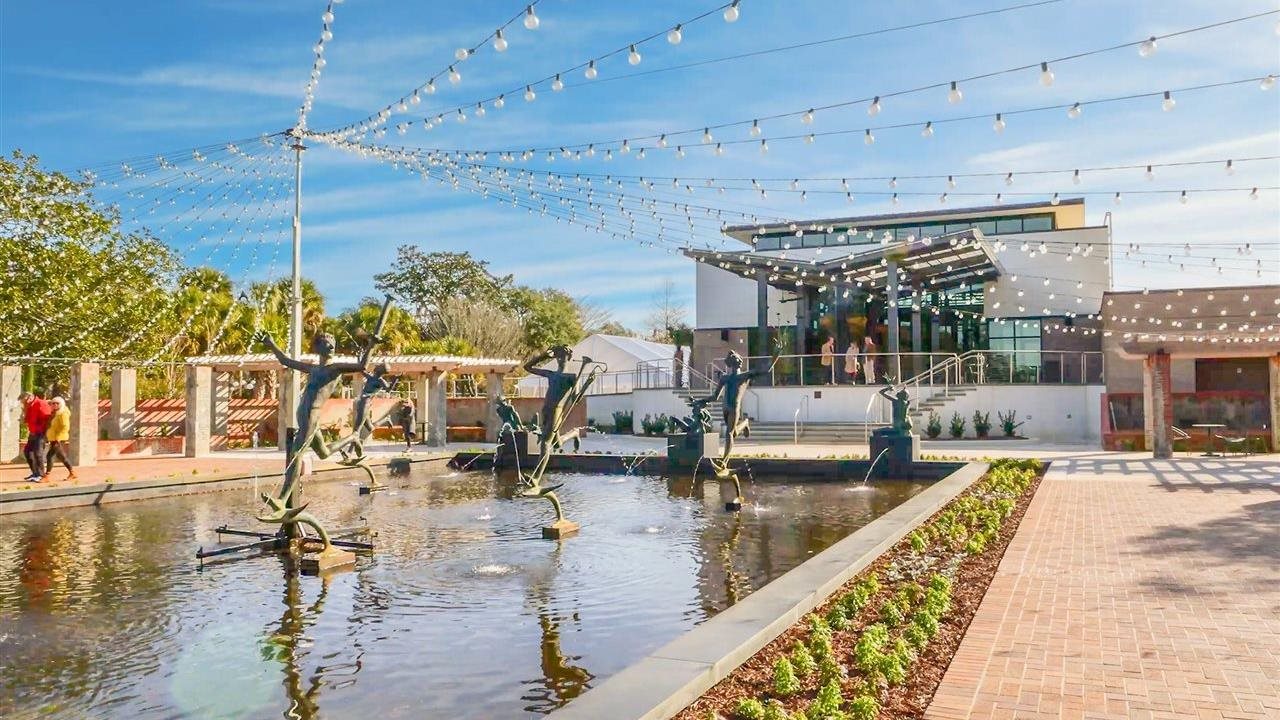 Brookgreen Gardens stunning new welcome center and $17 million conservatory with expanded event and educational spaces, new great hall and scenic courtyard in Myrtle Beach.