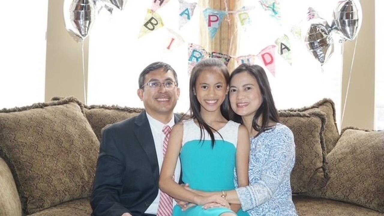 Terese and her parents on her birthday. Most people should get the flu vaccine in September or October.