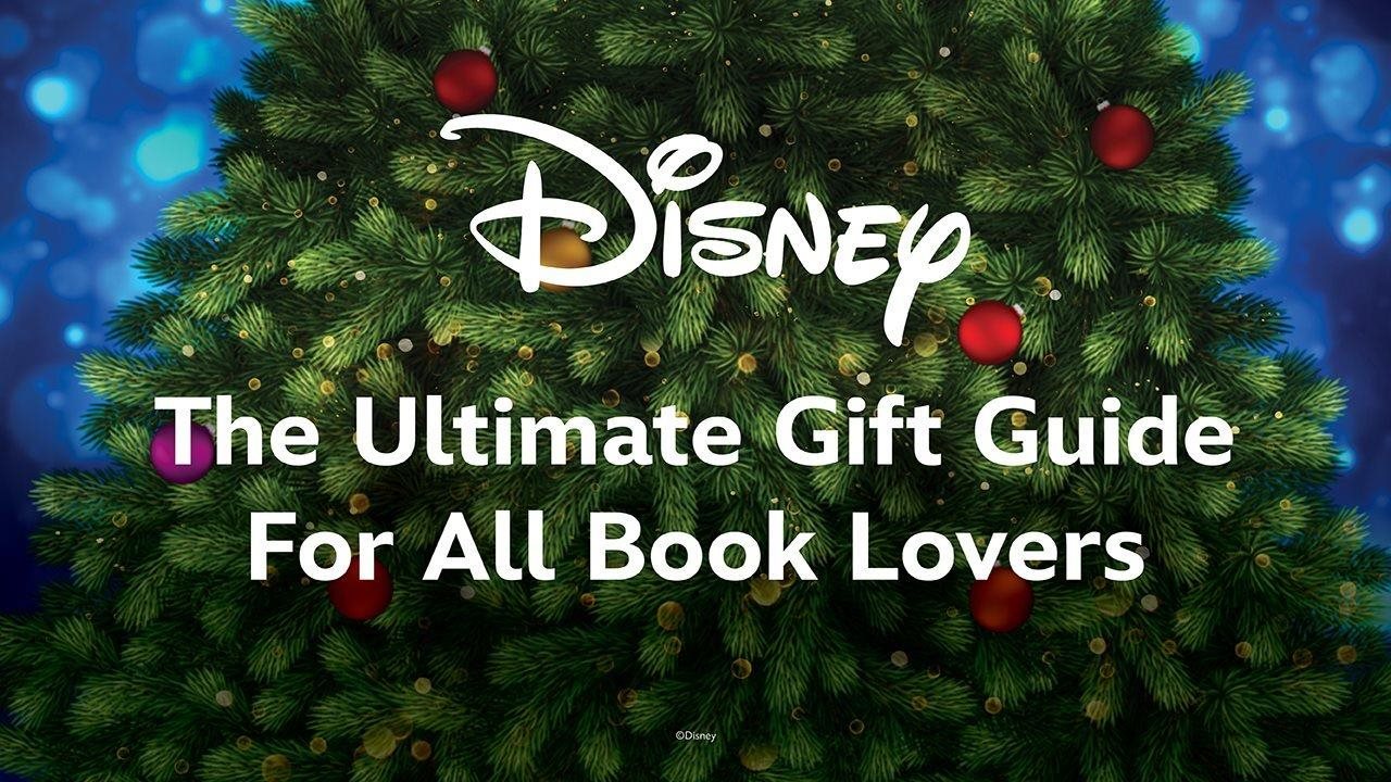 A graphic with a decorated holiday tree with type that says "The Ultimate Disney Books Gift Guide".