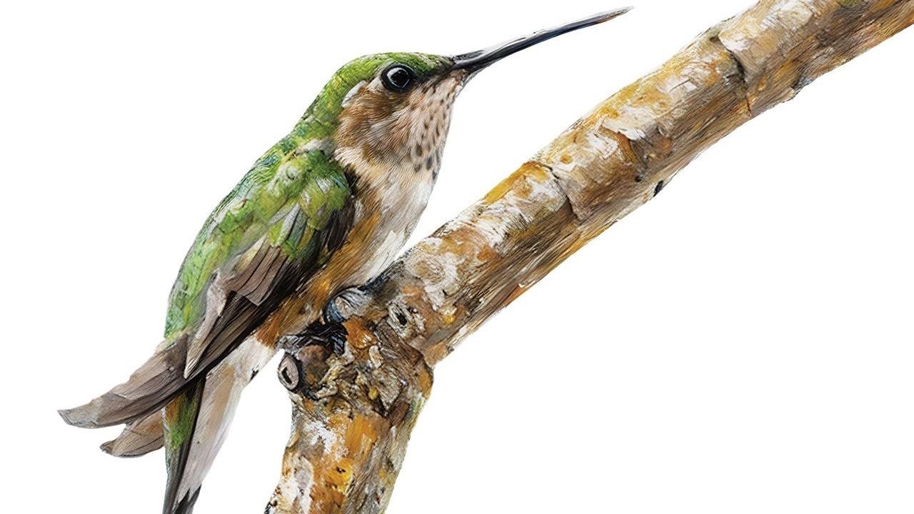 Close-up of a hummingbird sitting on a branch included in a Disney National Geographic book.