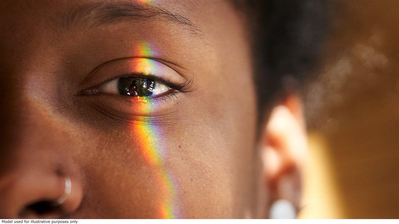 Close up of woman's eye. MIEBO® (perfluorohexyloctane ophthalmic solution) is used to treat the signs and symptoms of dry eye disease.